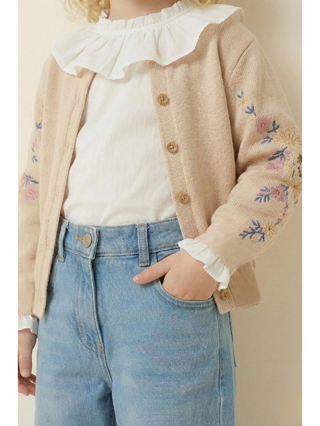 Kız Çocuk 3'Lü Takım  - Bej-1