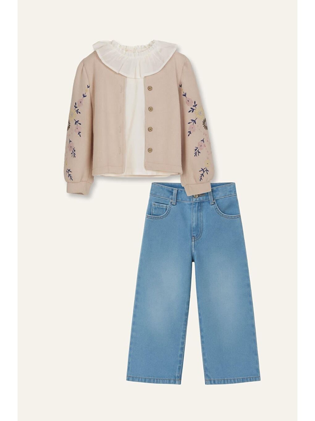 Kız Çocuk 3'Lü Takım  - Bej-2