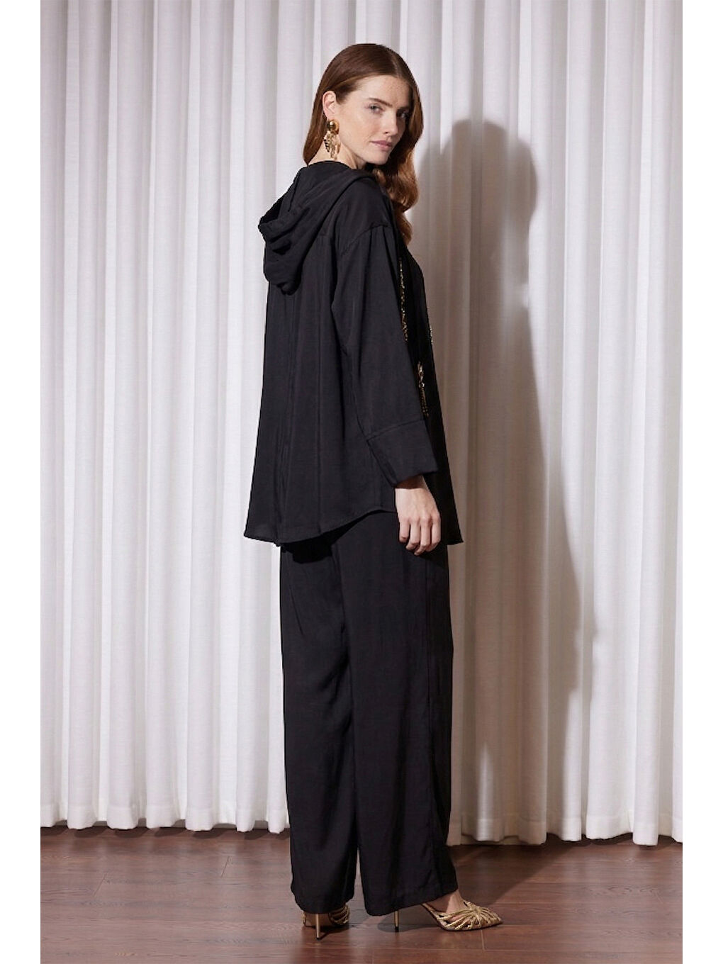 Missemramiss Cristello Kap Pantolonlu Takım 5147 Siyah-1