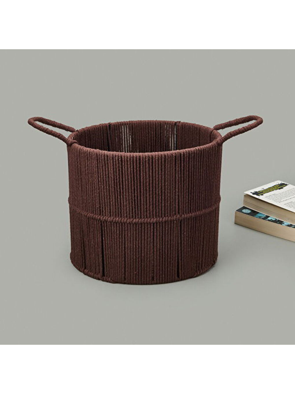 Earthy Hues Çok Amaçlı Büyük Dekoratif Sepet - Kahverengi - 30x25 cm-2
