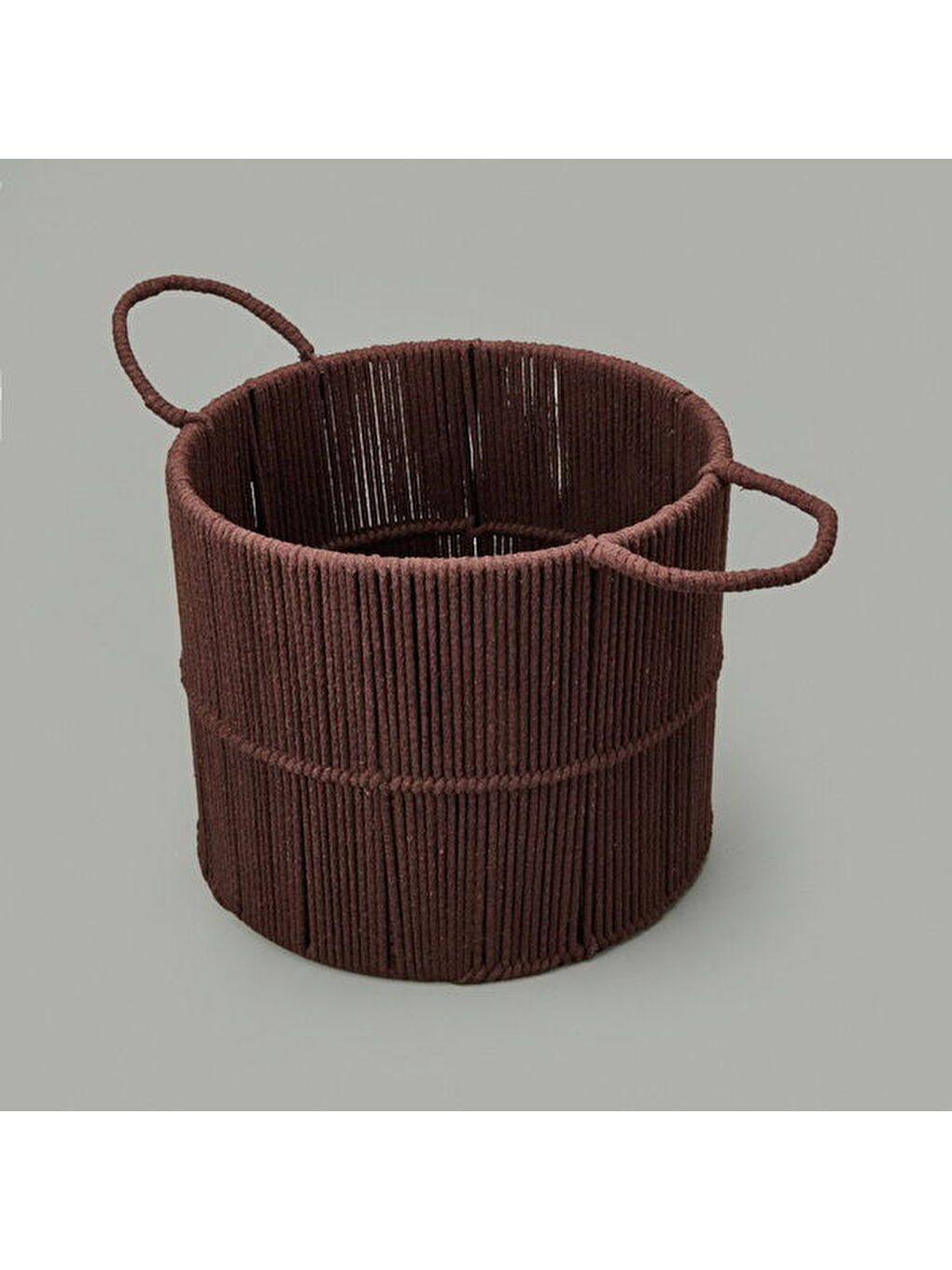 Earthy Hues Çok Amaçlı Büyük Dekoratif Sepet - Kahverengi - 30x25 cm-3