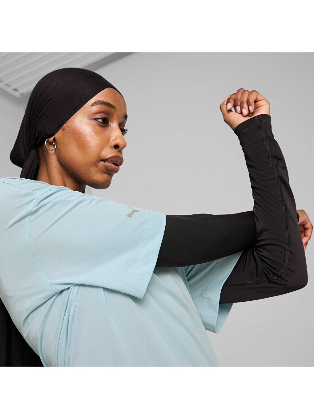 Turkuaz Modest Kadın Geniş Kesim Antrenman Tişört-3