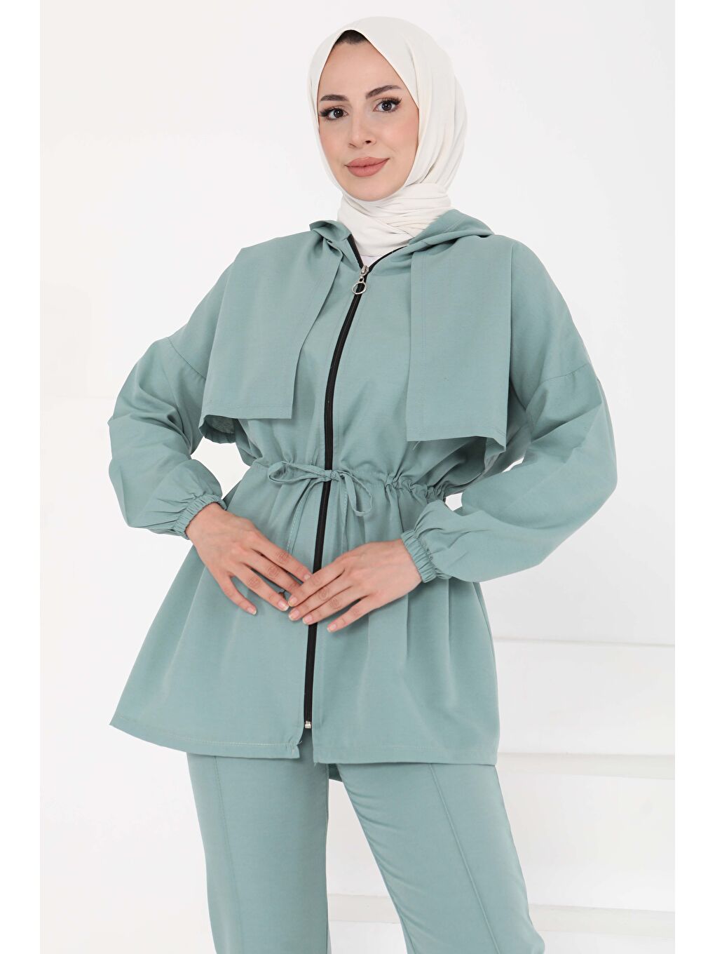 Yeşil Önden Bağlamalı İkili Takım Cagla - 27073-1