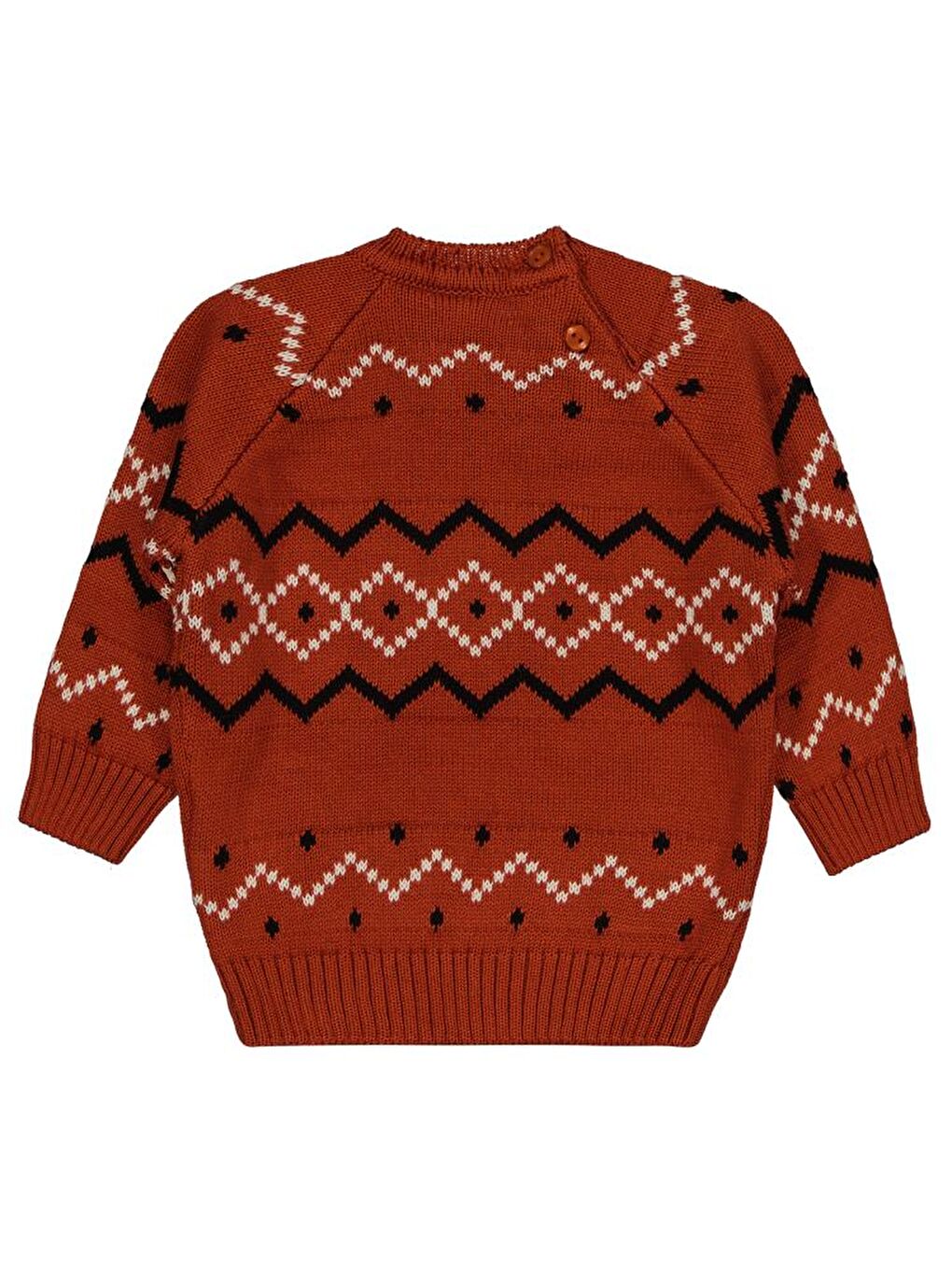 Bordo Baby Nord Etnik Örğü 6-18 Ay Kazak - Turuncu 6-9 Ay-1