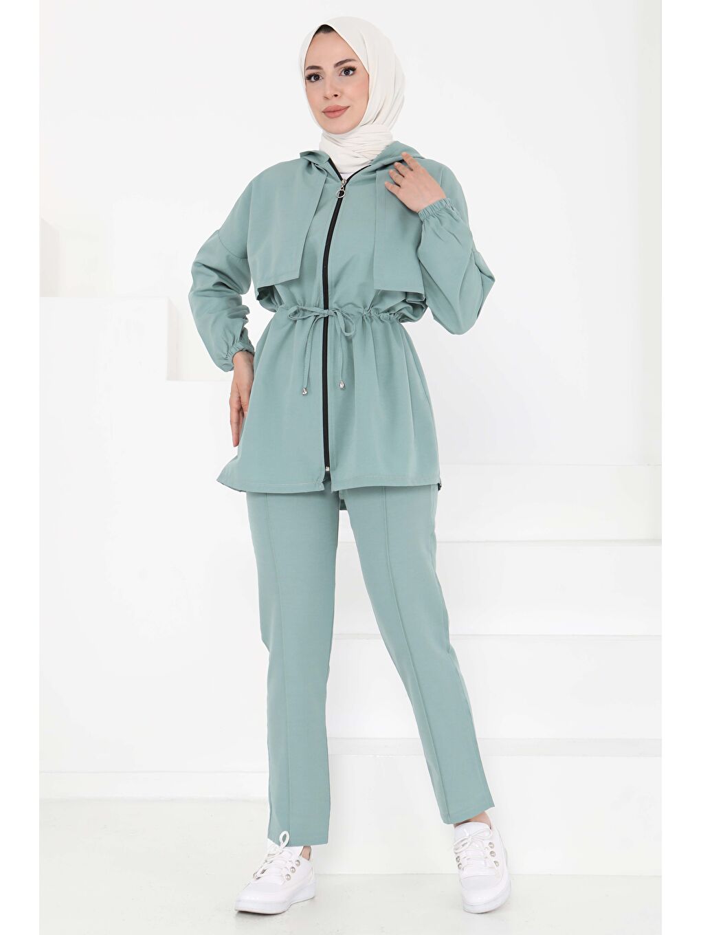 Yeşil Önden Bağlamalı İkili Takım Cagla - 27073-2