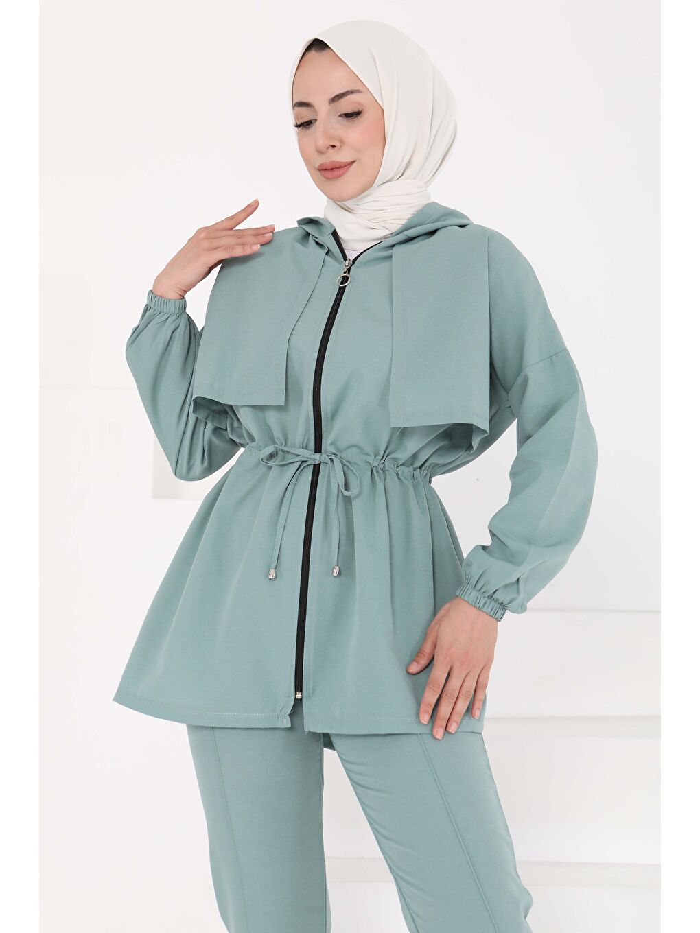 Yeşil Önden Bağlamalı İkili Takım Cagla - 27073-3