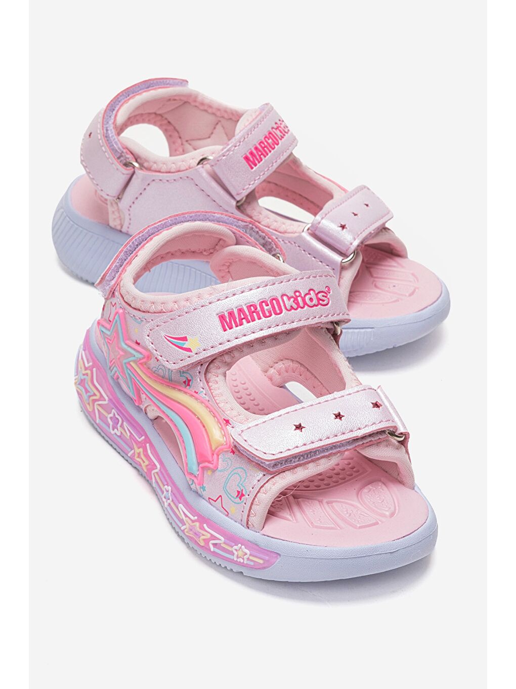 Kız Çocuk Pembe Işıklı Spor Sandalet