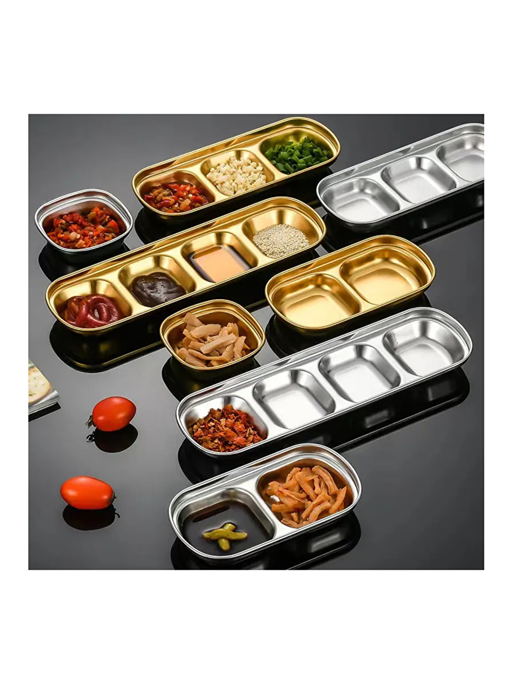 Gri Metal İkili Çerezlik 4 Adet-2