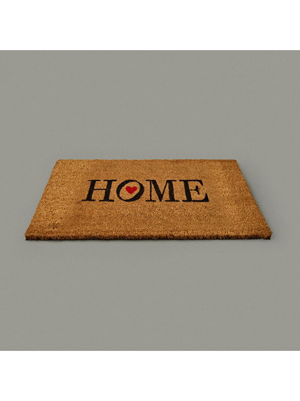 Kırmızı Kalp Kapı Önü Paspası - Bej - 35x60 cm-3