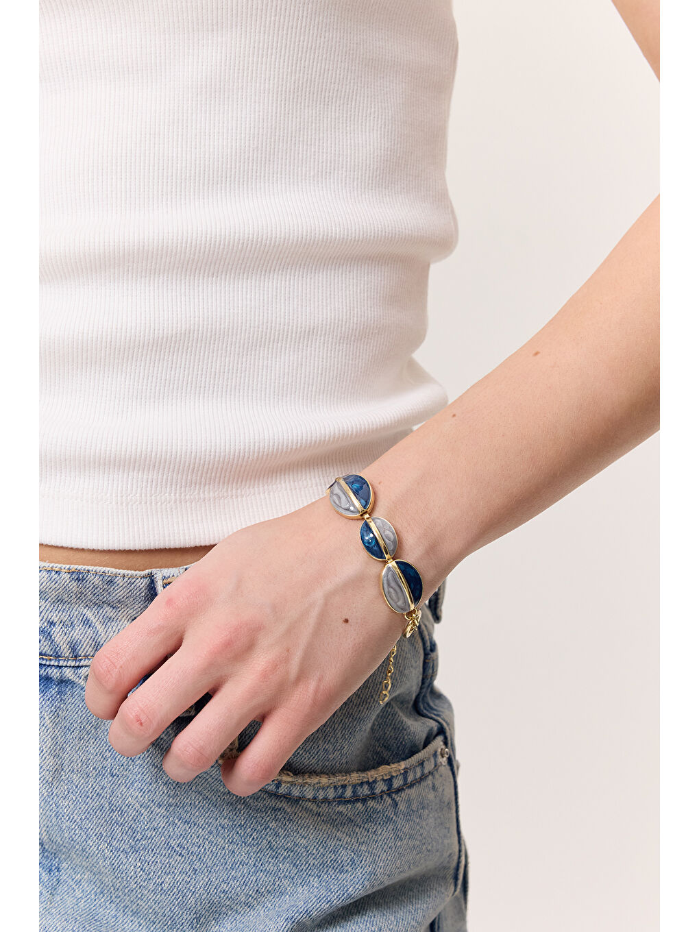 Safir Işıltılı Bileklik Mavi-1