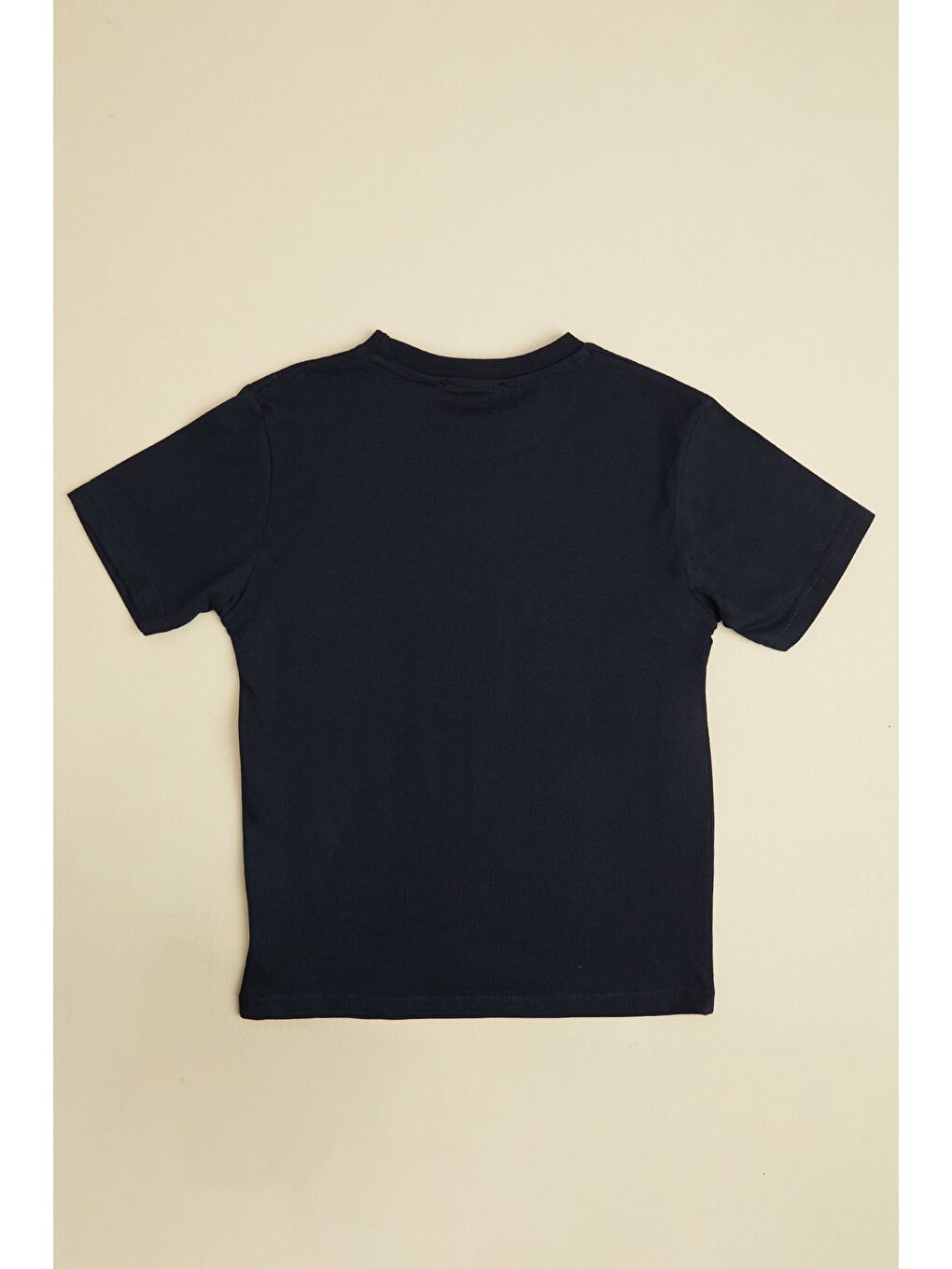 Siyah Araba Baskılı Bisiklet Yaka Erkek Çocuk Tişört-1