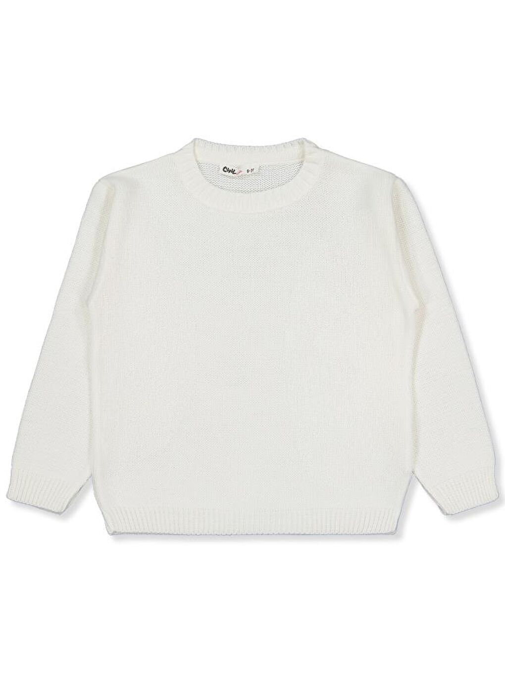 Girls Düz 6-9 Yaş Kazak - Ekru 8-9 Yaş