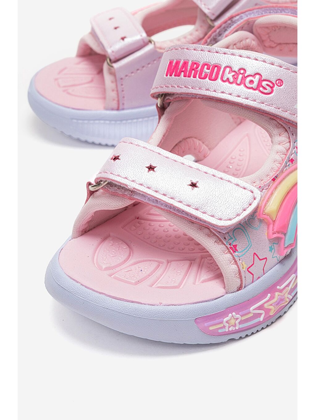 Kız Çocuk Pembe Işıklı Spor Sandalet-1