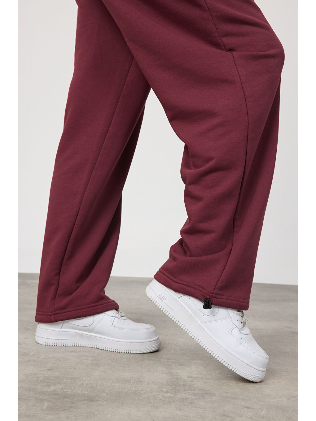 Kadın Blank Bordo Ayarlanabilir Paça Eşofman Alt-3