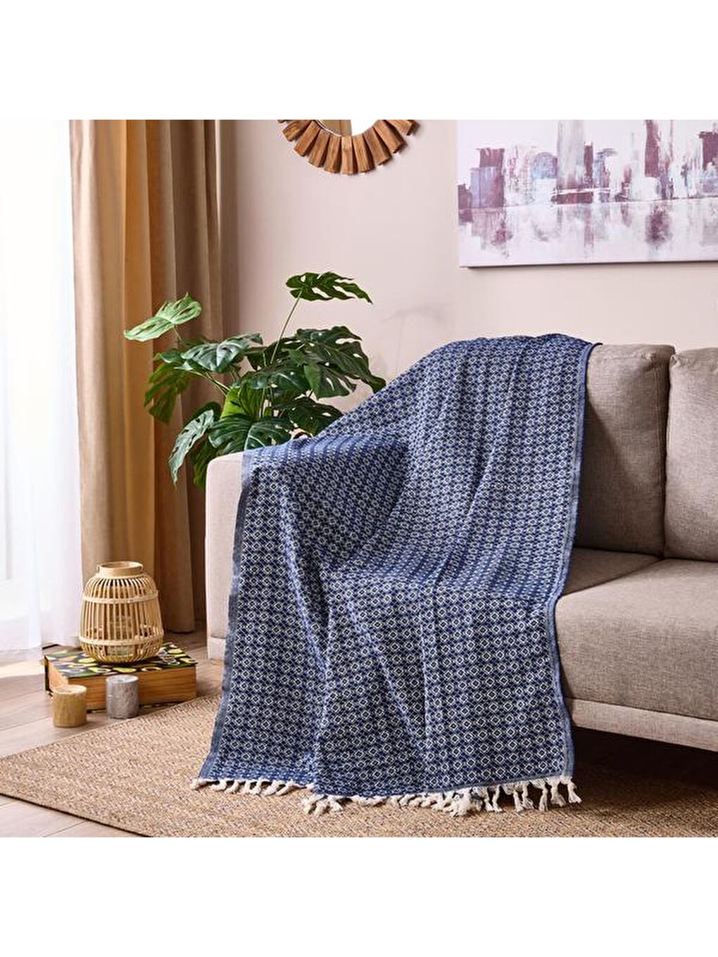 Soft Koltuk Şalı - Lacivert - 130x150 cm