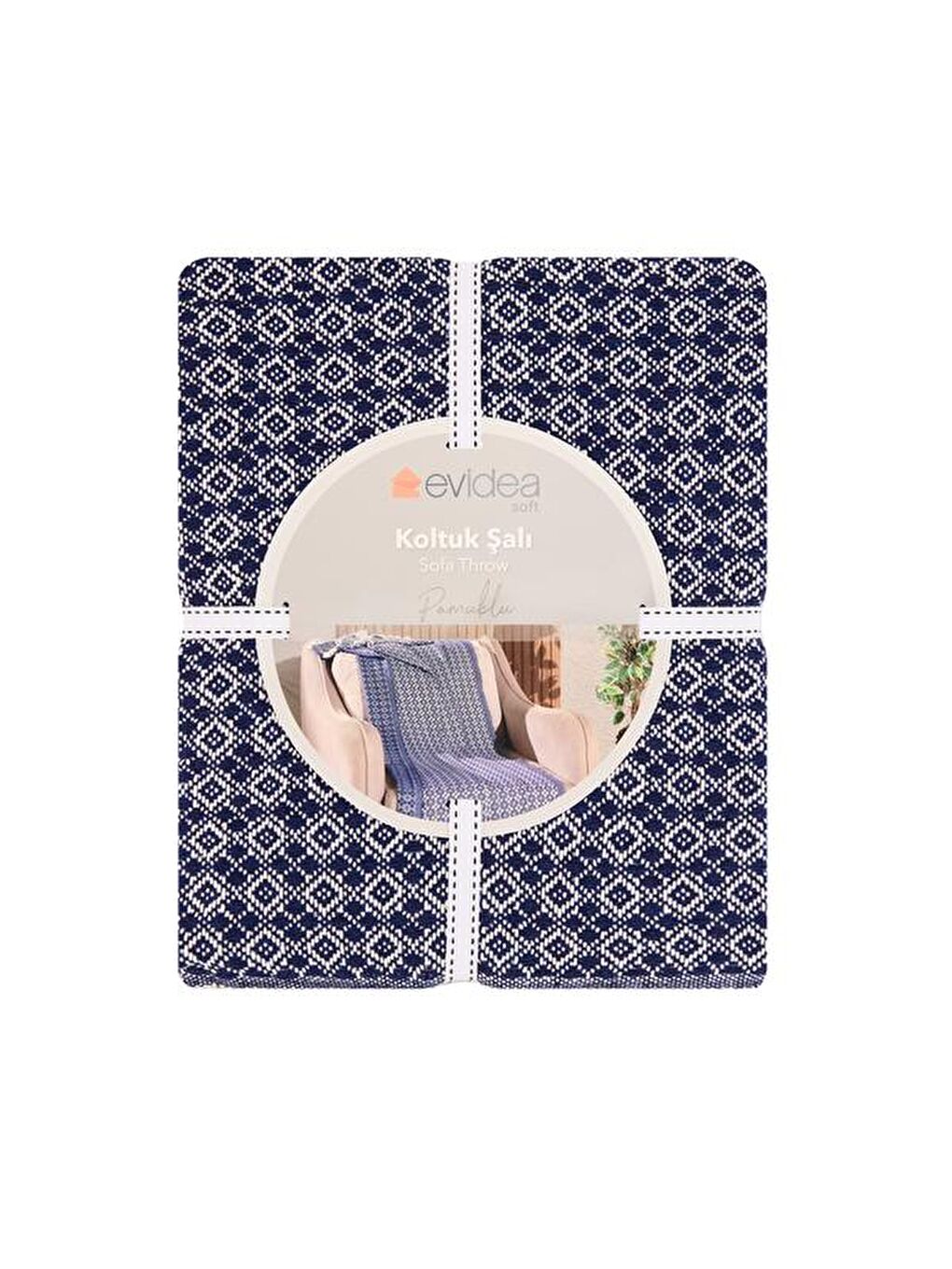 Soft Koltuk Şalı - Lacivert - 130x150 cm-1