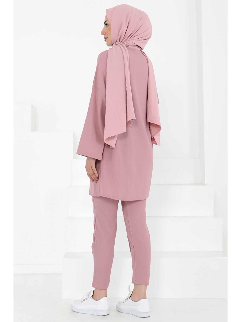 Pembe Hırka Pantolon İkili Takım Gül - 27115-5