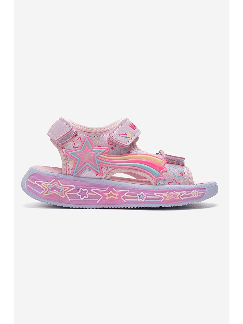 Kız Çocuk Pembe Işıklı Spor Sandalet-3