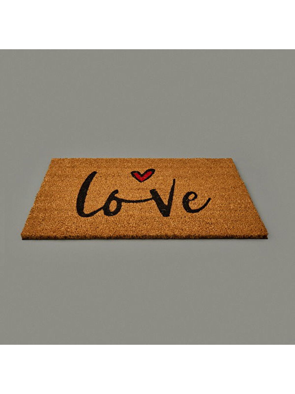 Giz Home Kalpli Love Kapı Önü Paspası - Bej - 35x60 cm-1