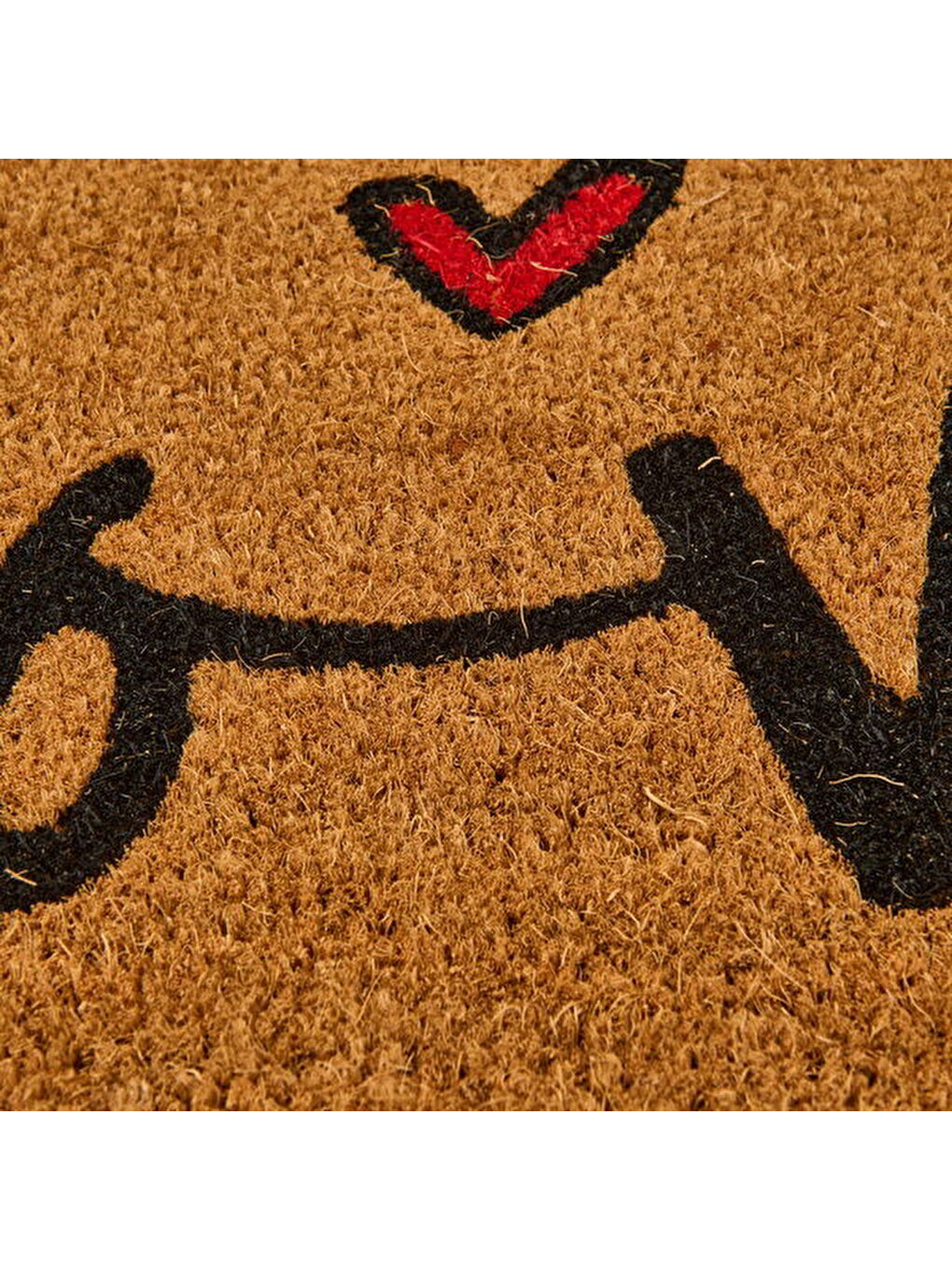 Giz Home Kalpli Love Kapı Önü Paspası - Bej - 35x60 cm-3