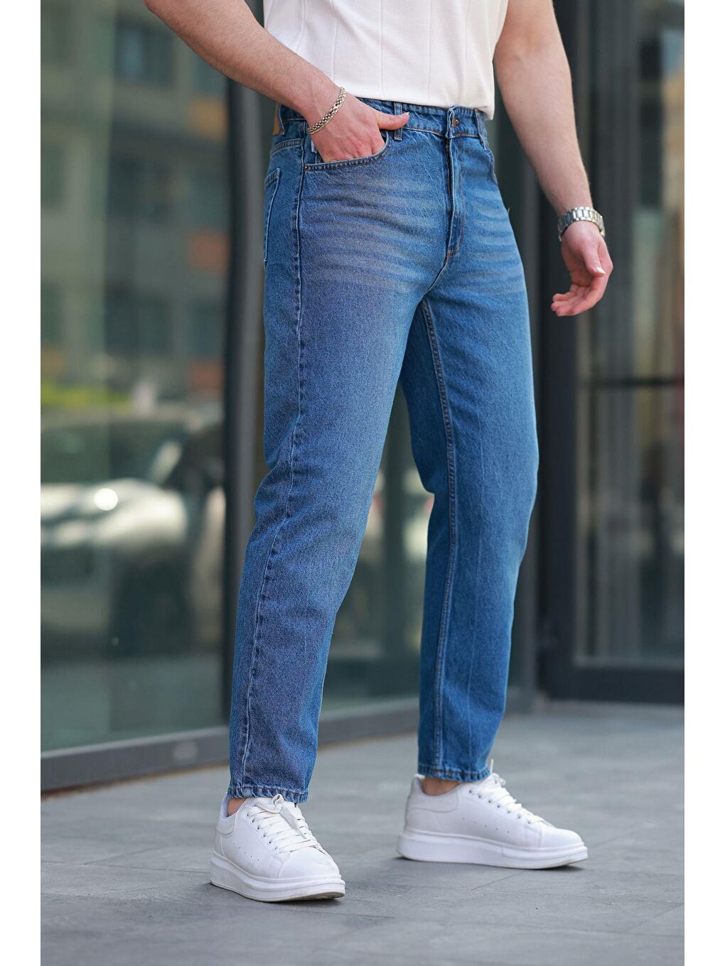 Lacivert Erkek Jean Pantolon E7419-1