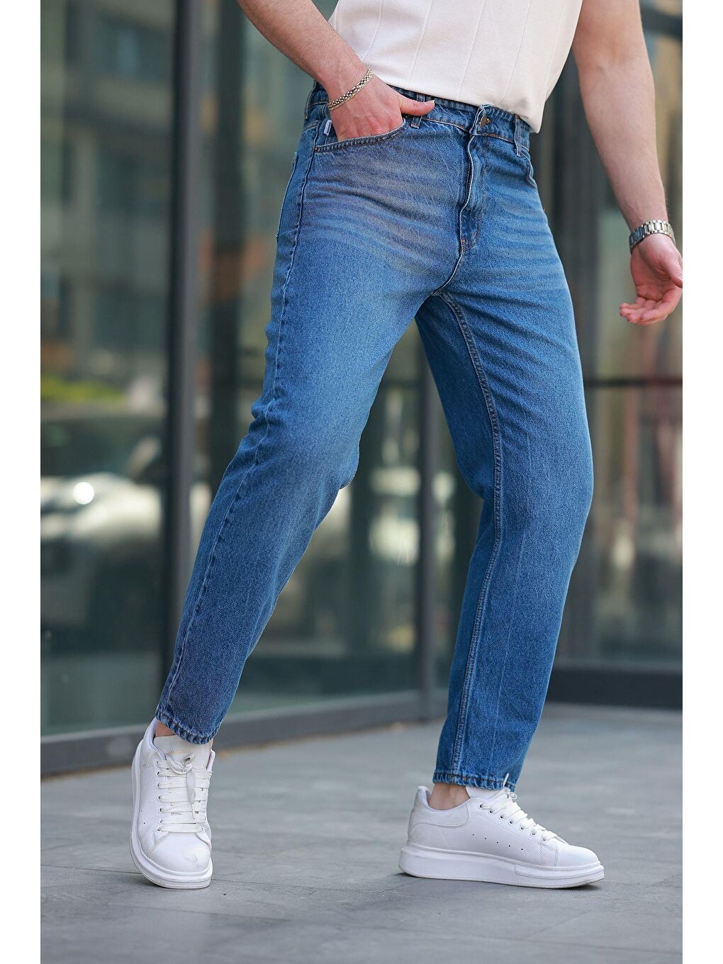 Lacivert Erkek Jean Pantolon E7419-2