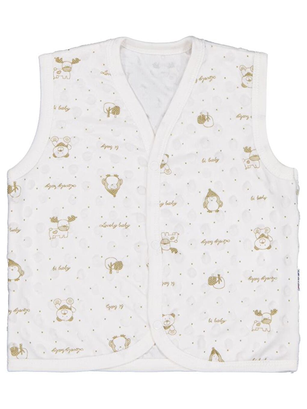 Civil Baby Desenli 1-9 Ay Yelek - Ekru 1-3 Ay-1