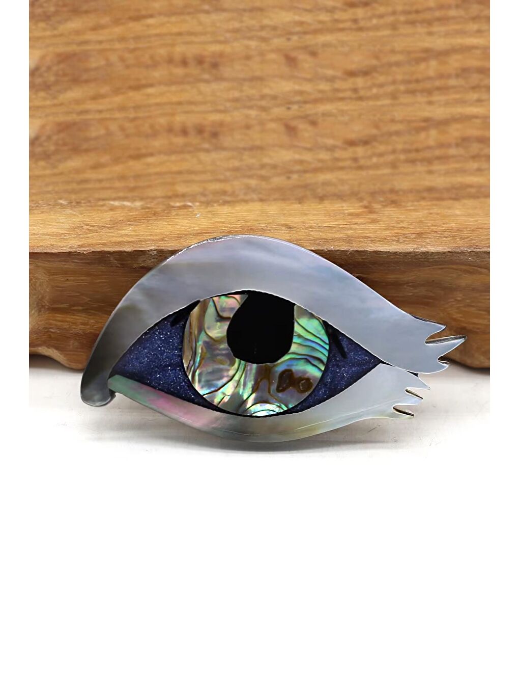 Gri Doğal Abalon Sedef Göz Yaka iğnesi Kadın Broş-1