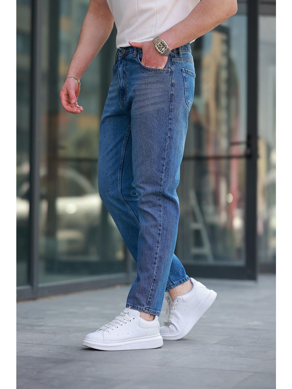 Lacivert Erkek Jean Pantolon E7419-3