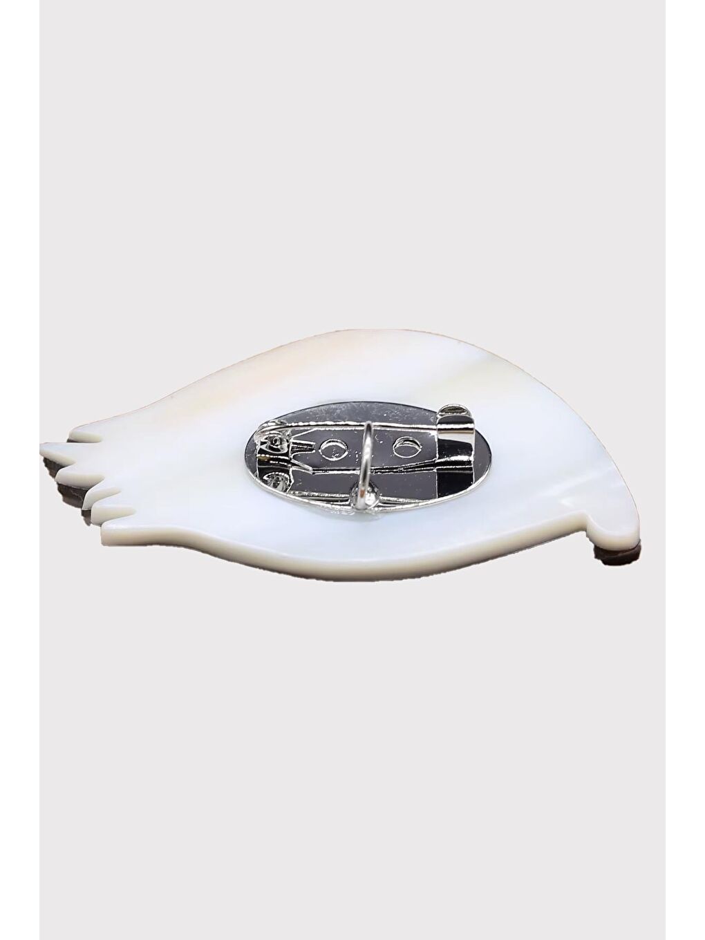 Gri Doğal Abalon Sedef Göz Yaka iğnesi Kadın Broş-4