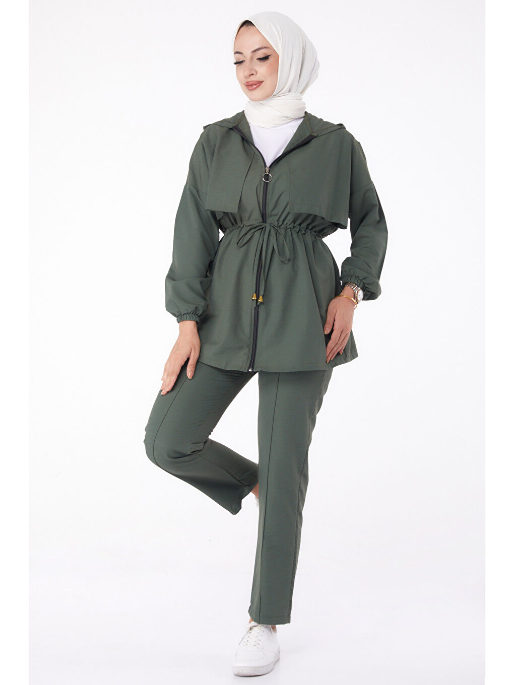 Önden Bağlamalı İkili Takım Haki - 27073-1