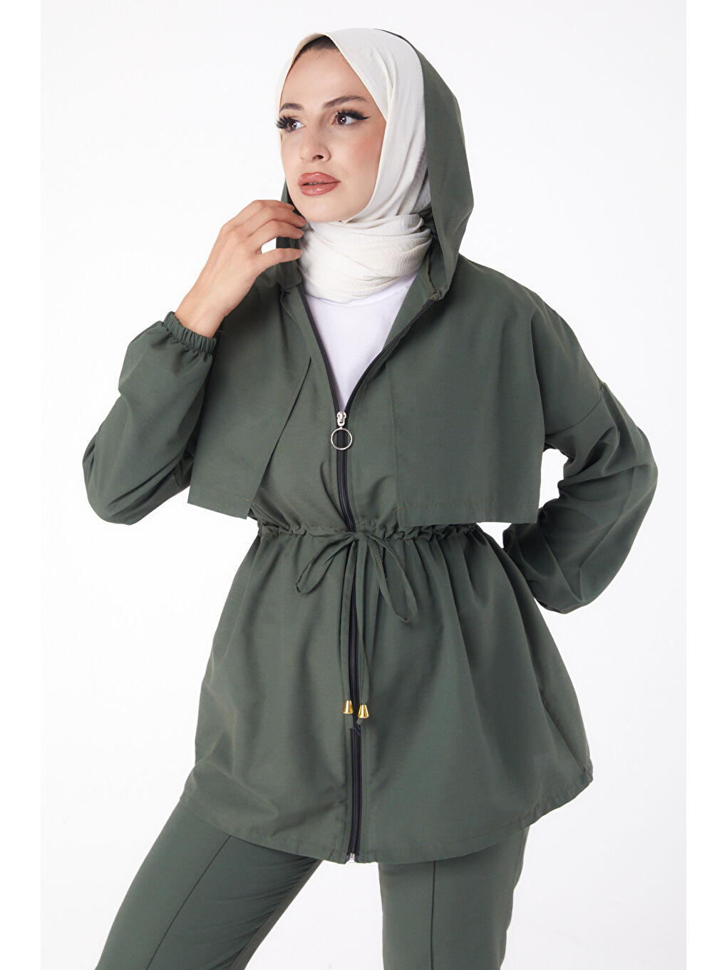 Önden Bağlamalı İkili Takım Haki - 27073-2