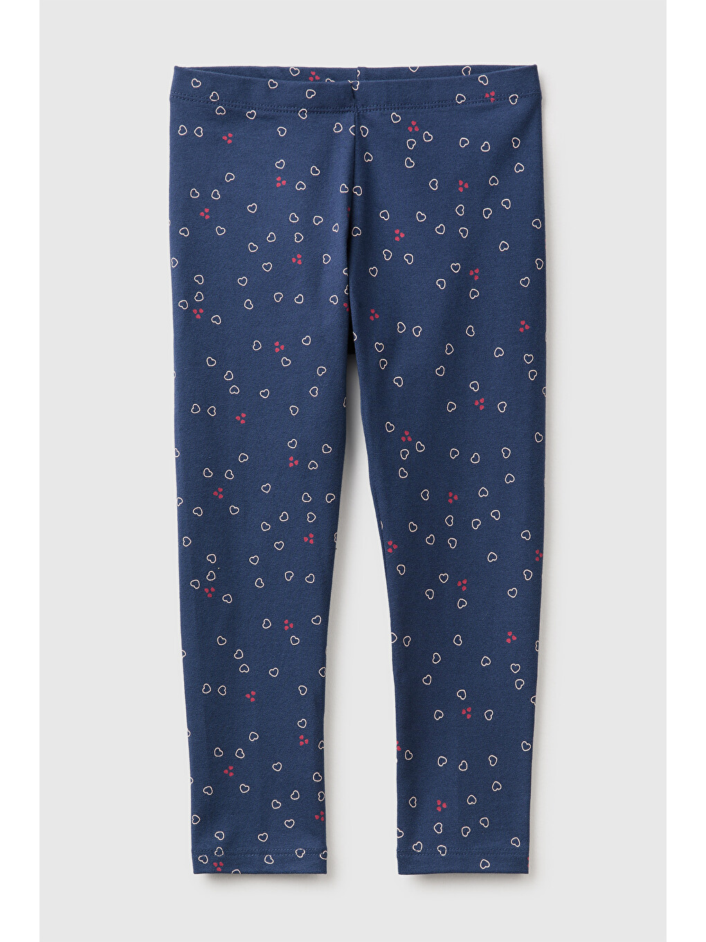 Kız Bebek Koyu Lacivert Tam Desenli Slim Fit Tayt
