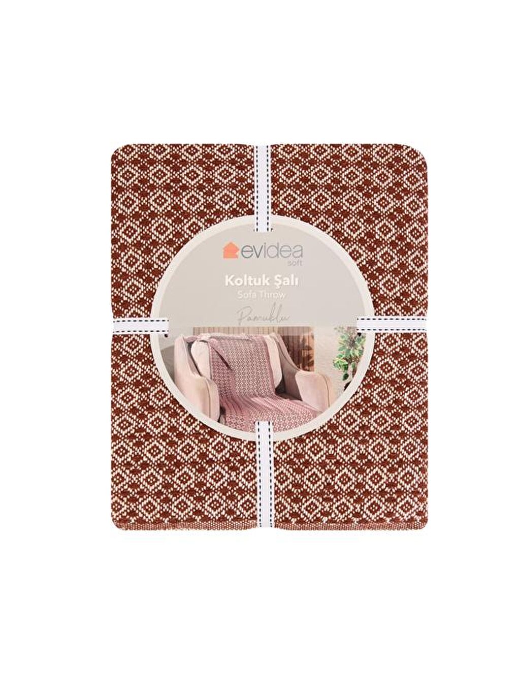 Kahverengi Soft Koltuk Şalı - Kiremit - 130x150 cm-2