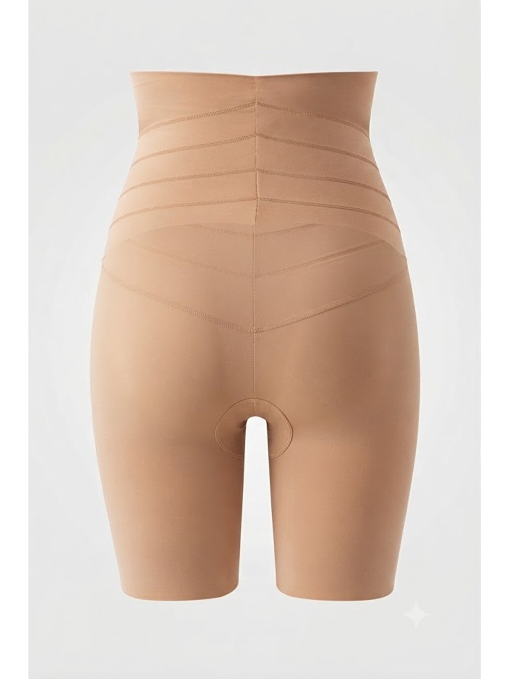 Bej Yüksek Bel Lazer Kesim Uzun Boxer Korse 9604 Ten-1
