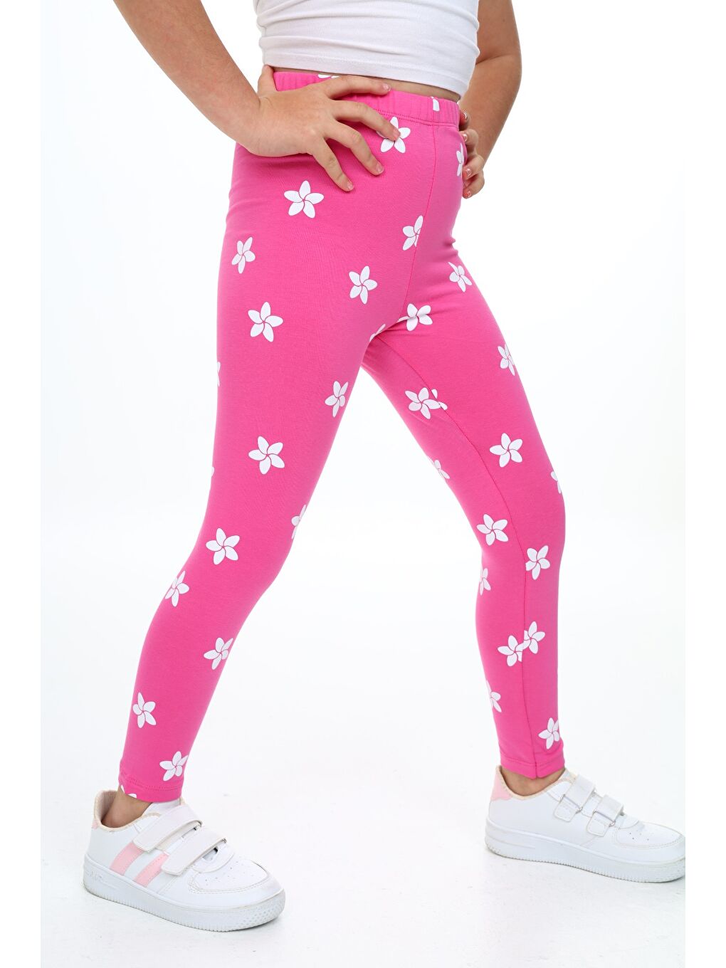 Fuşya Kız Çocuk Baskılı Tayt-2