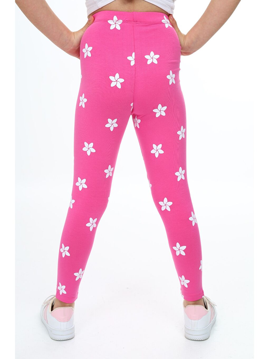 Fuşya Kız Çocuk Baskılı Tayt-3