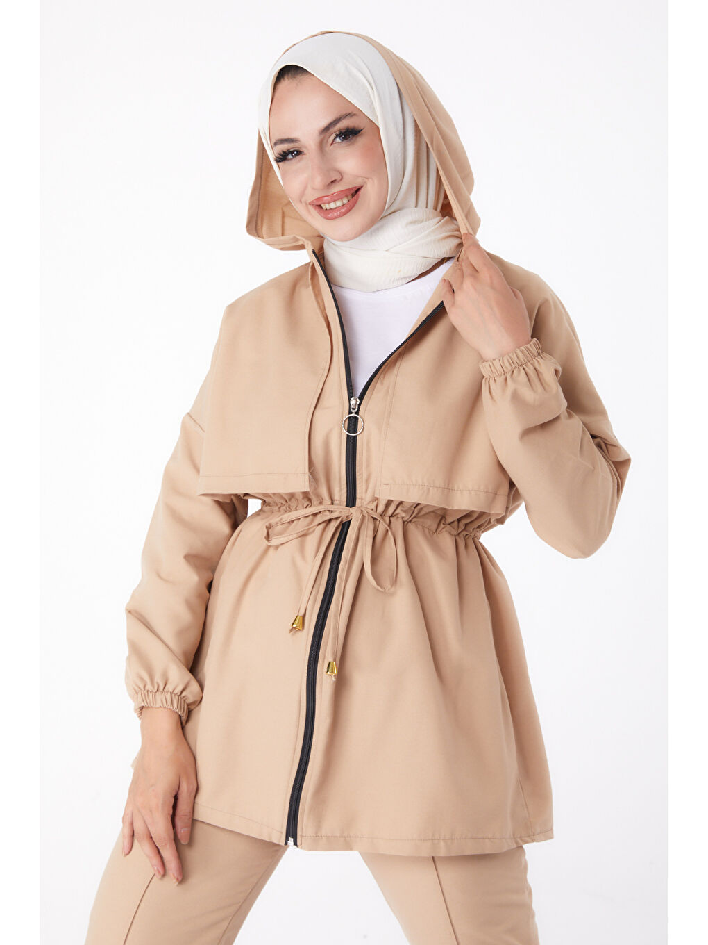 Bej Önden Bağlamalı İkili Takım Vizon - 27073-1