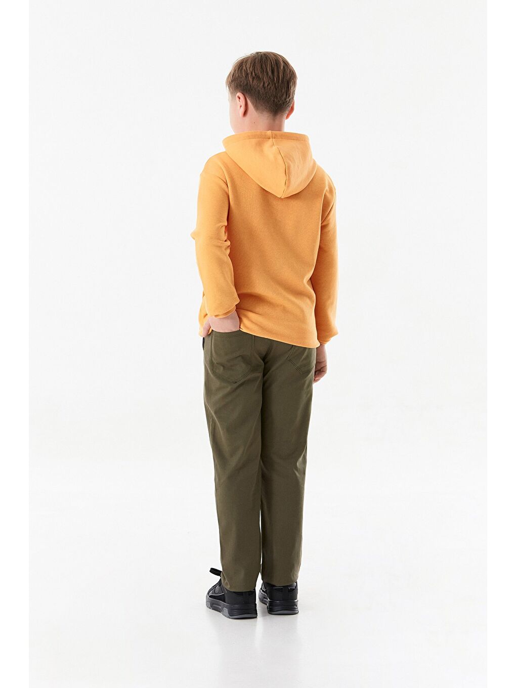 Haki Beli Bağlamalı Gabardin Erkek Çocuk Pantolon-1