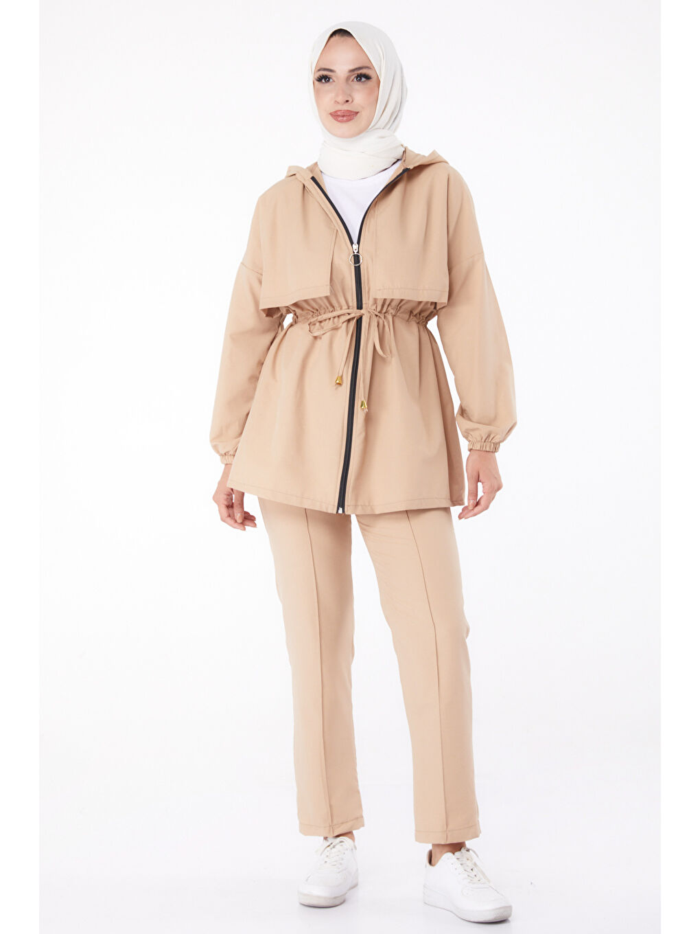 Bej Önden Bağlamalı İkili Takım Vizon - 27073-2