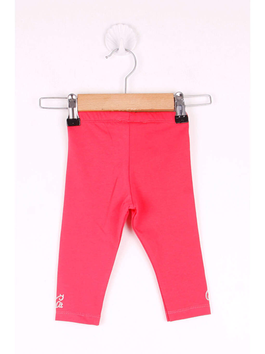 Kırmızı Kız Bebek Paçası Nakışlı Tayt-1