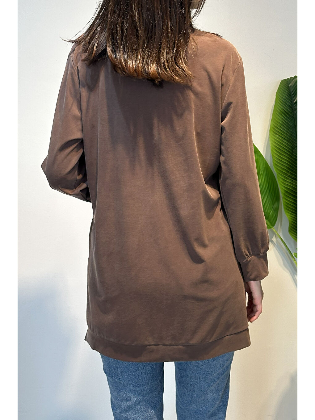 Kahverengi Pamuklu Basic Tunik 7474 Kahve-2