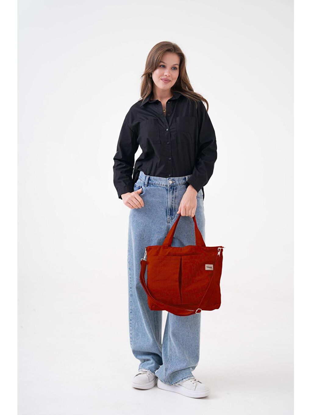 Çapraz Kırmızı Kanvas Çanta PL-1