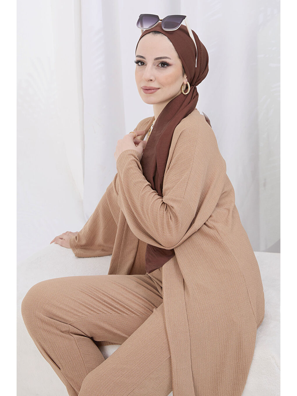 Bej Hırka Pantolon İkili Takım Vizon - 27115-5