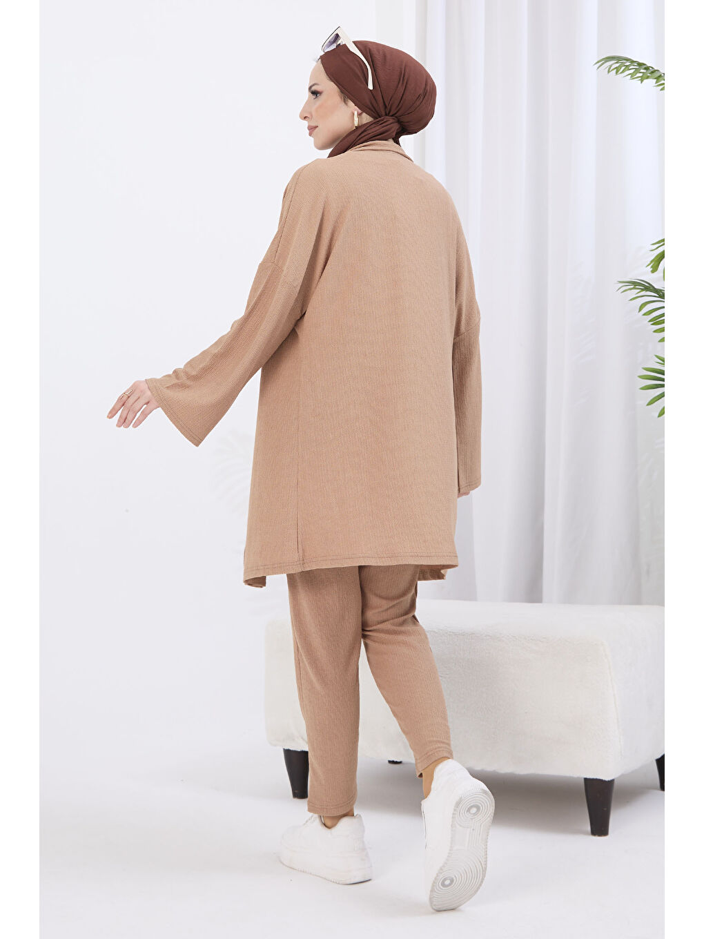 Bej Hırka Pantolon İkili Takım Vizon - 27115-6