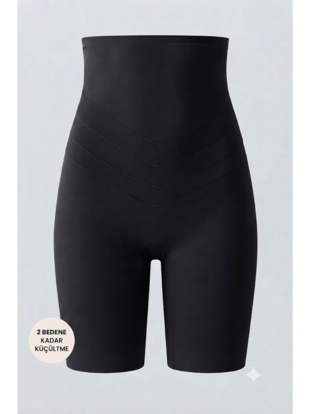 Yüksek Bel Lazer Kesim Uzun Boxer Korse 9604 Siyah