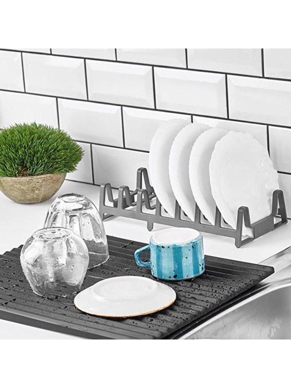 Bulaşıklık - Gri - 40 cm