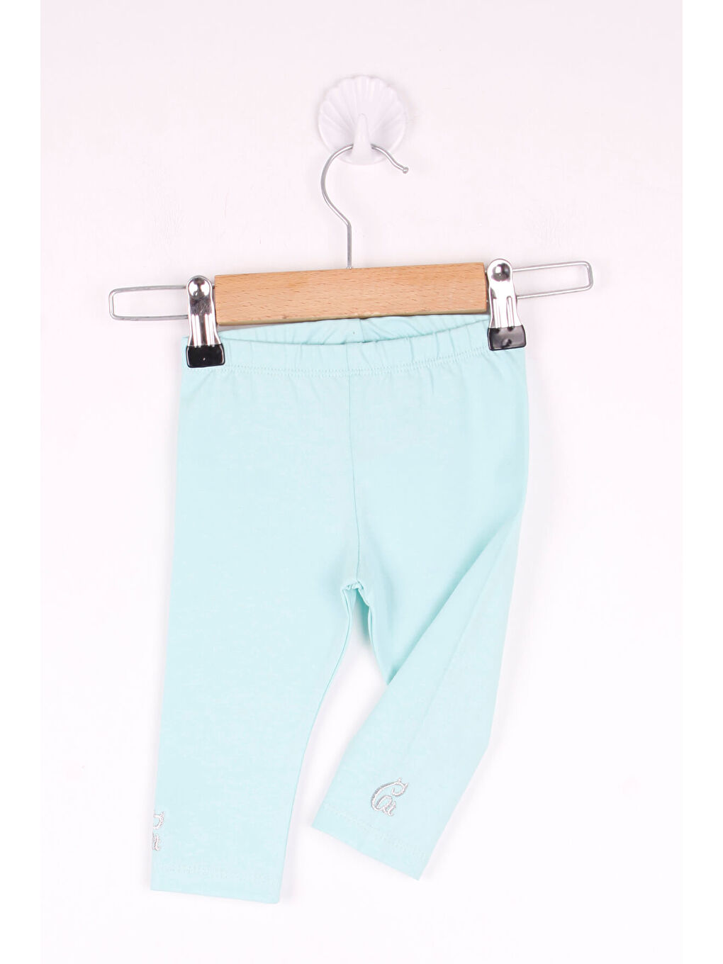 Turkuaz Kız Bebek Paçası Nakışlı Tayt