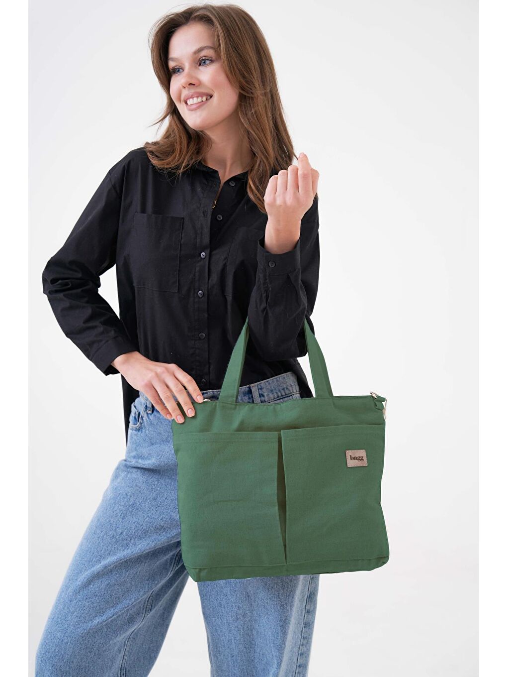 Bagg Çapraz Mint Yeşili Kanvas Çanta PL