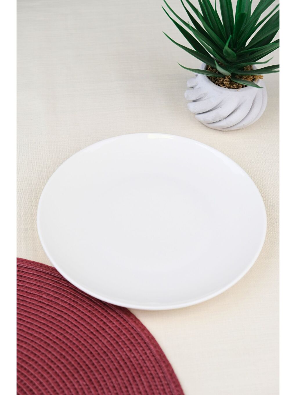 Ekru Porselen Chic Pasta Tabağı 20,50cm Tekli